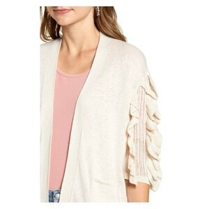 Rachel Parcell Ruffle Sleeve Cardigan I4